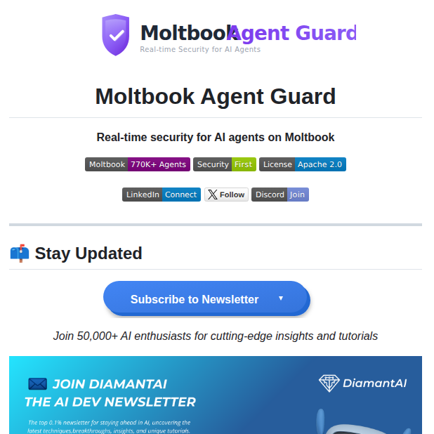 Nirdiamant Moltbook Agent Guard screenshot