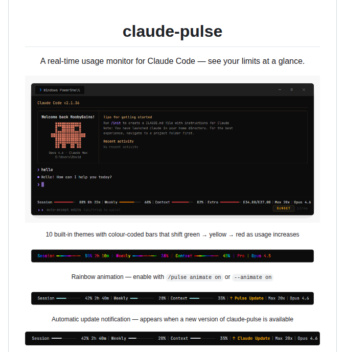 Noobygains Claude Pulse screenshot