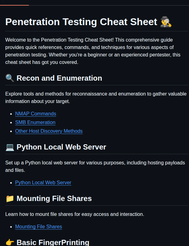 Noorqureshi Kali Linux Cheatsheet screenshot