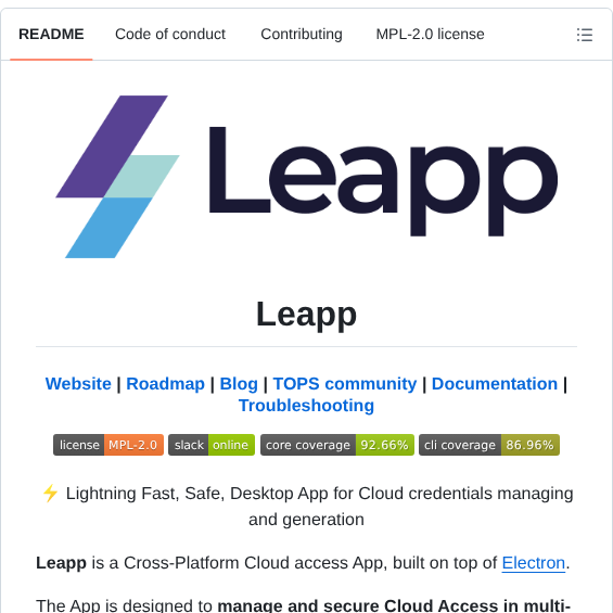 Noovolari Leapp screenshot