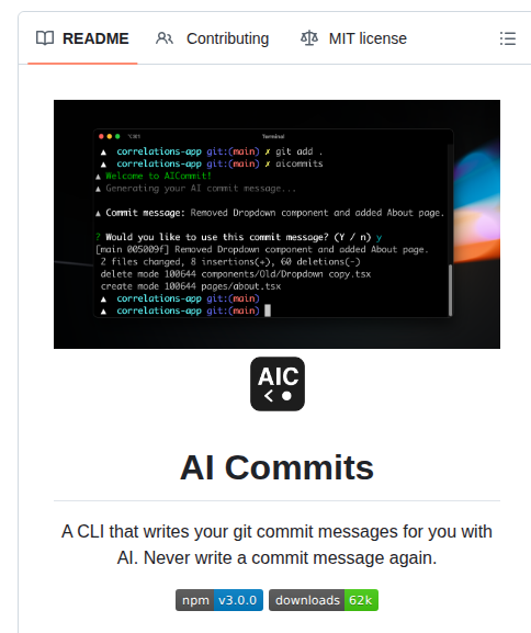 Nutlope Aicommits screenshot