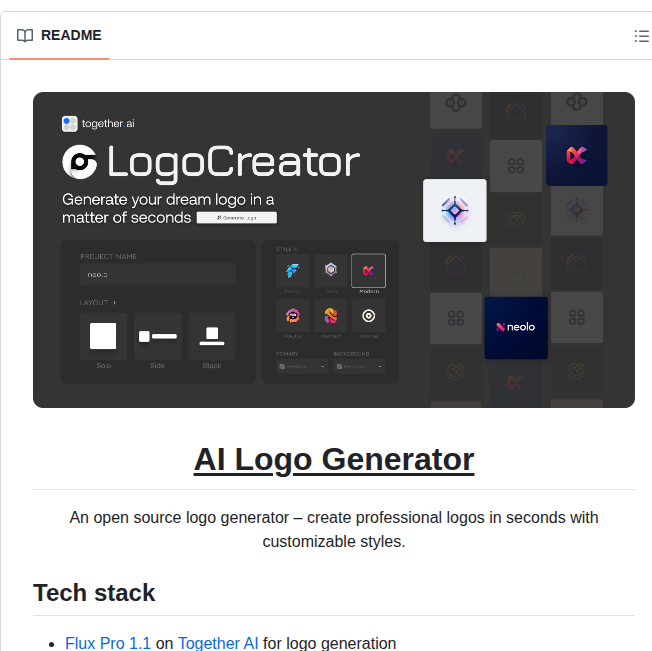 Nutlope Logocreator screenshot