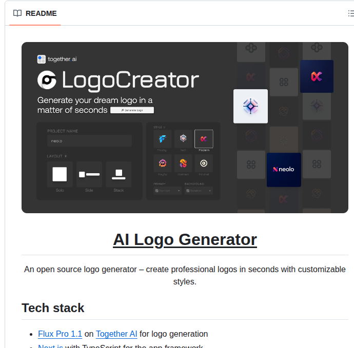Nutlope Logocreator screenshot