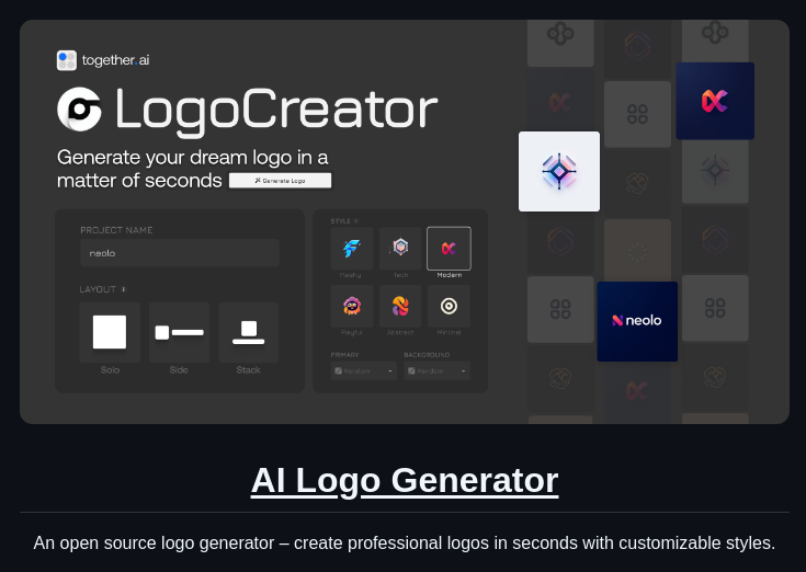 Nutlope Logocreator screenshot