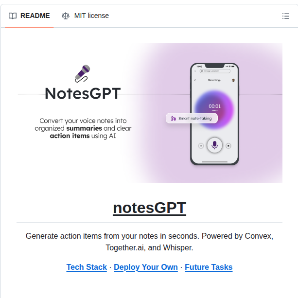 Nutlope Notesgpt screenshot