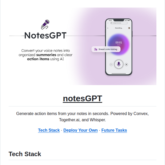 Nutlope Notesgpt screenshot