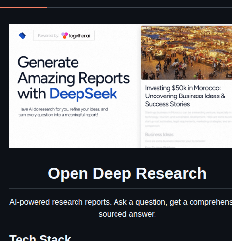 Nutlope Open Deep Research screenshot
