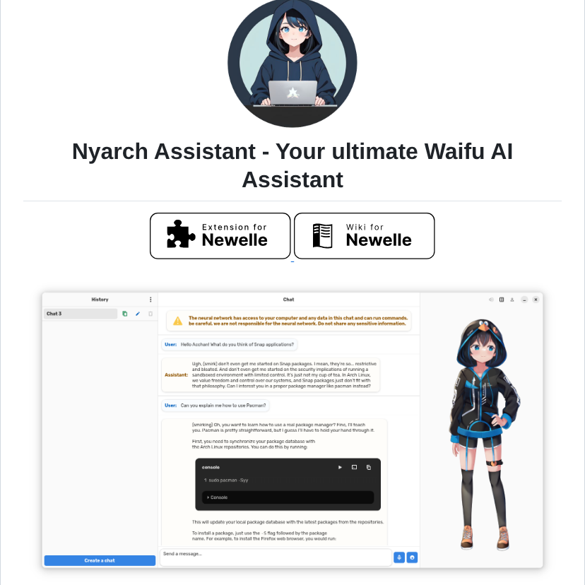 Nyarchlinux Nyarchassistant screenshot