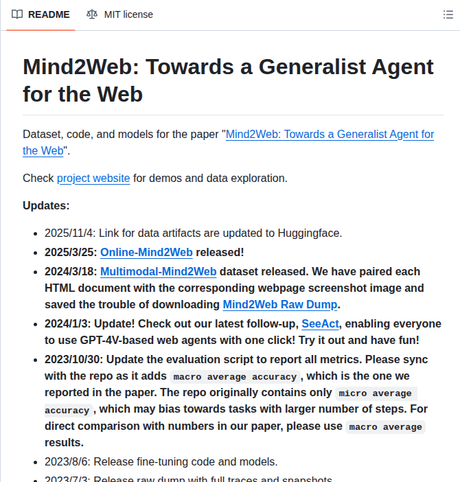 Osu Nlp Group Mind2web screenshot