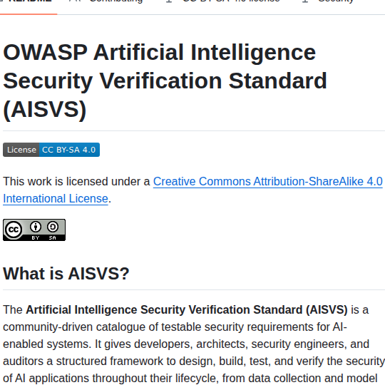 Owasp Aisvs screenshot