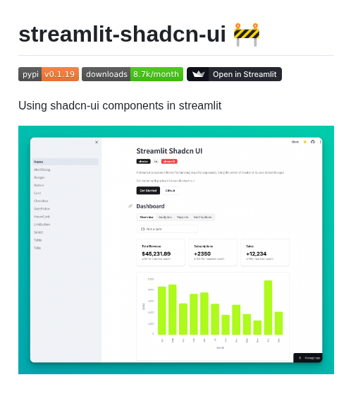 Observedobserver Streamlit Shadcn Ui screenshot