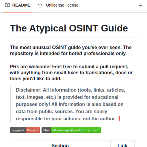 Offciercia Non Typical Osint Guide screenshot