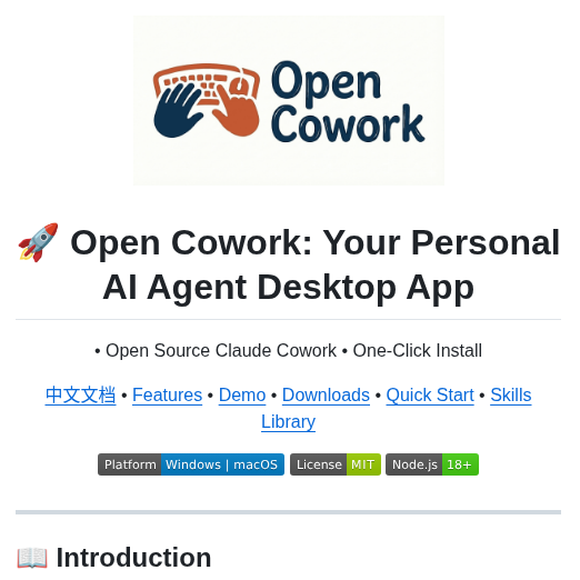 Opencoworkai Open Cowork screenshot