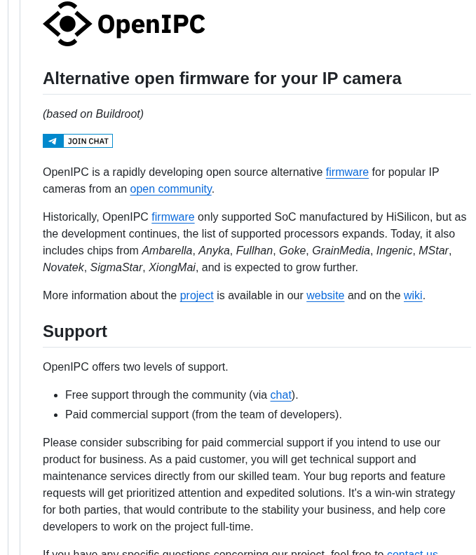 Openipc Firmware screenshot