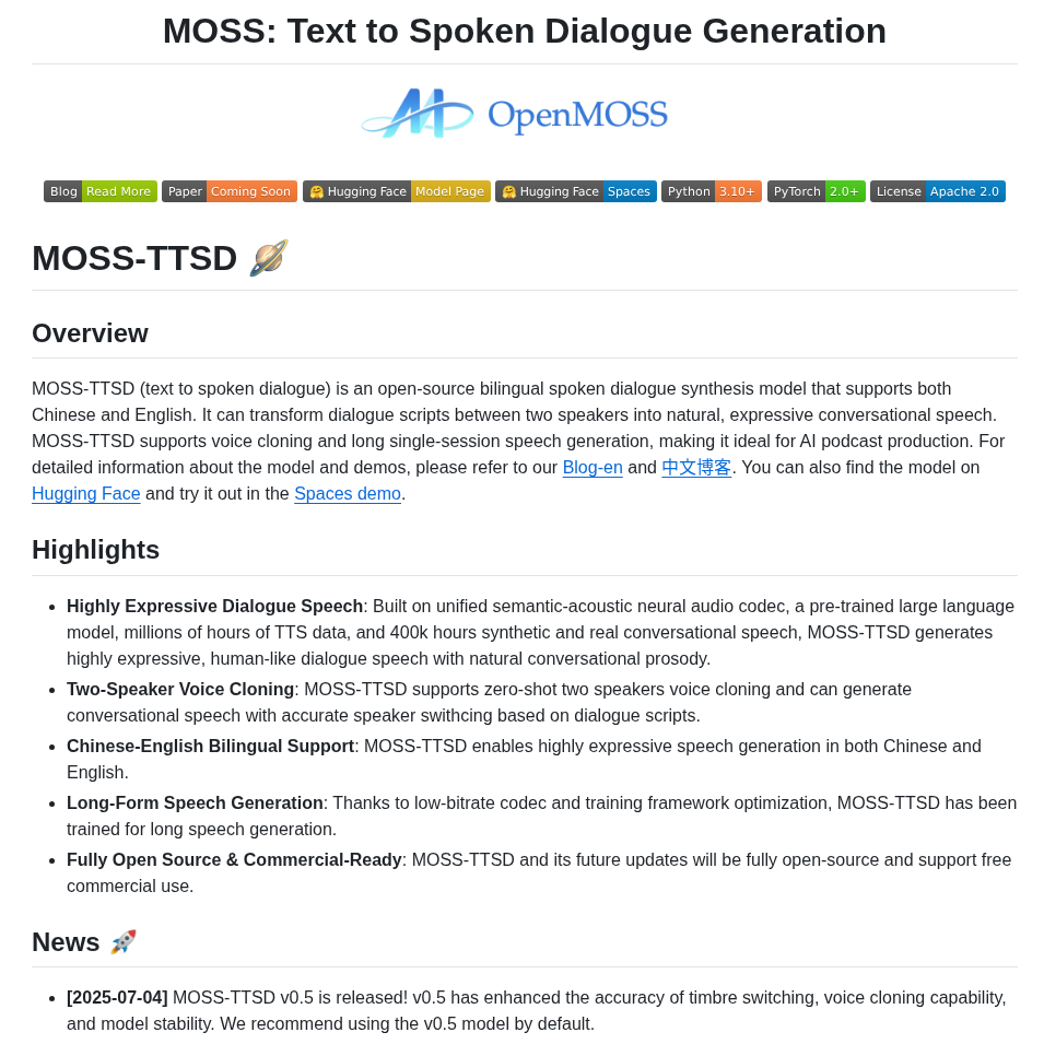 Openmoss Moss Ttsd screenshot