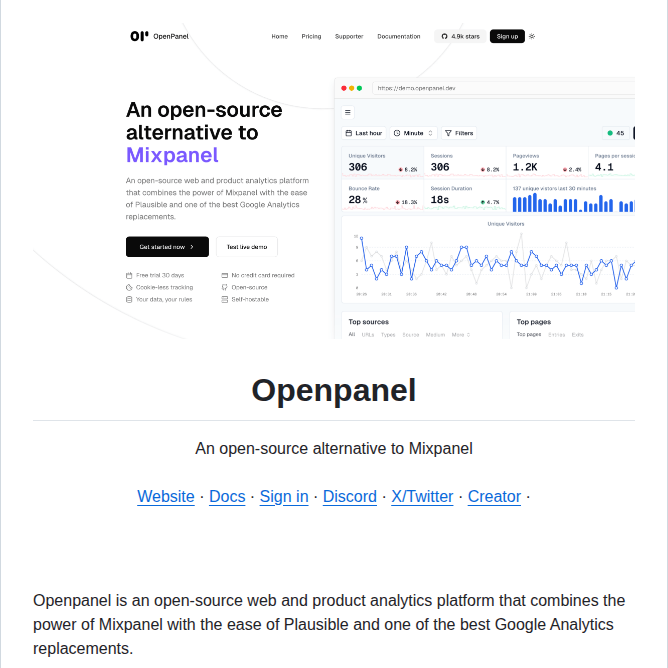 Openpanel Dev Openpanel screenshot