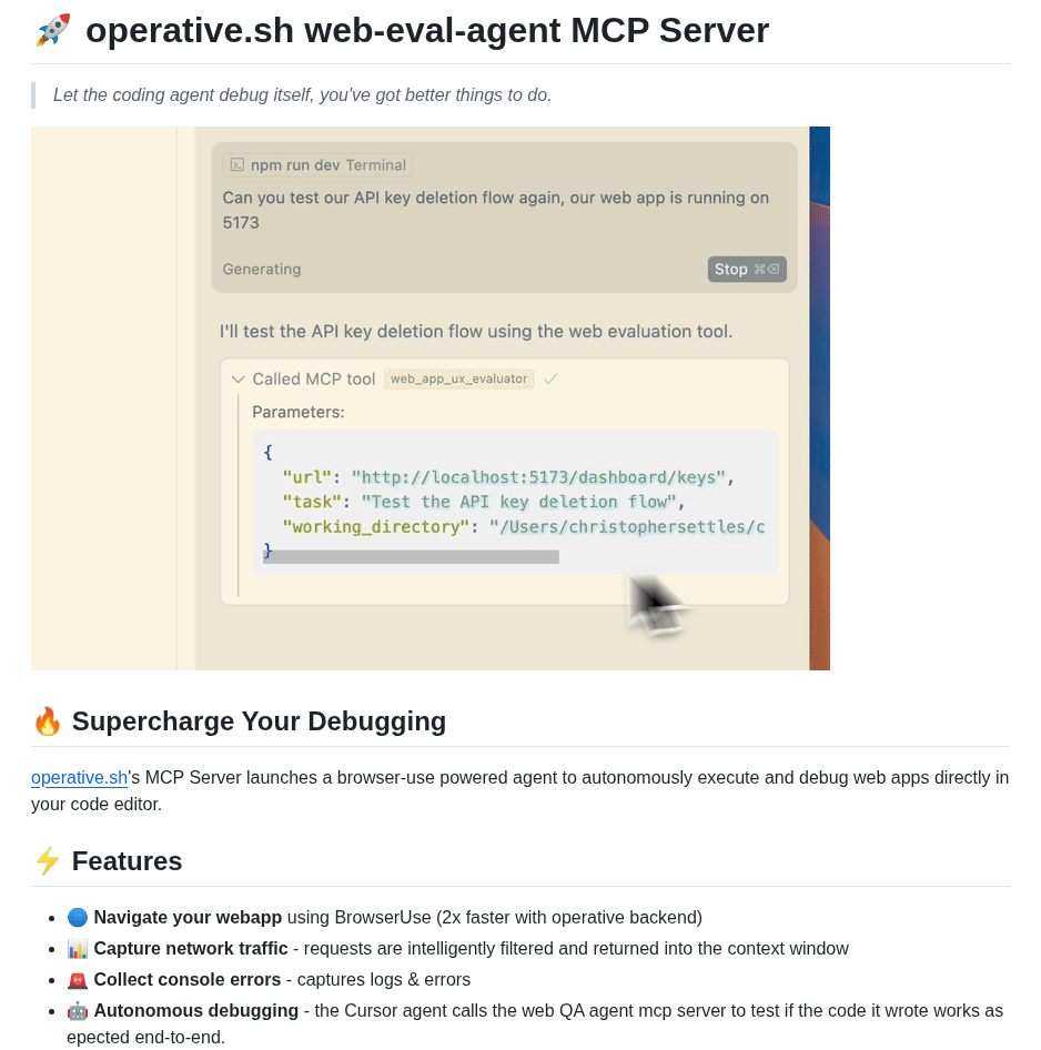 Operative Sh Web Eval Agent screenshot