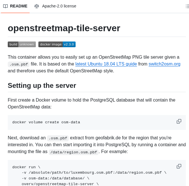 Overv Openstreetmap Tile Server screenshot