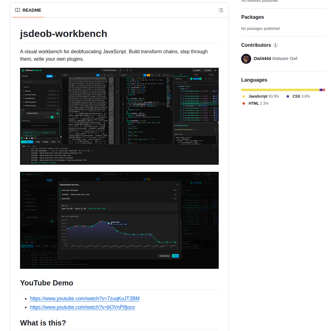 Owl4444 Jsdeob Workbench screenshot