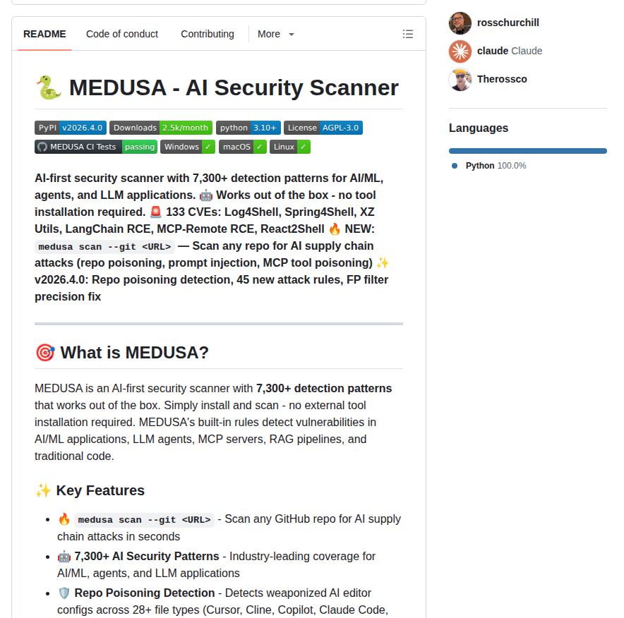 Pantheon Security Medusa screenshot