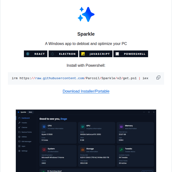 Parcoil Sparkle screenshot