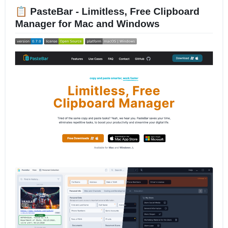 Pastebar Pastebarapp screenshot