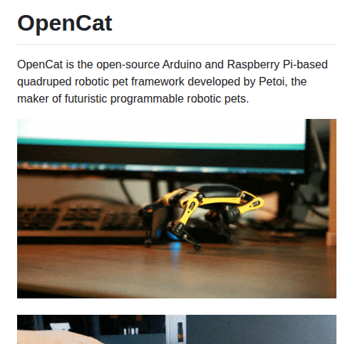 Petoicamp Opencat Quadruped Robot screenshot