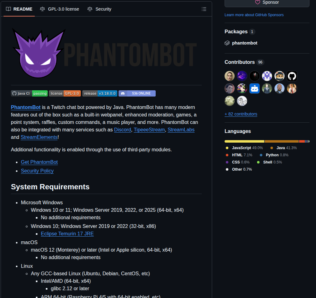 Phantombot Phantombot screenshot