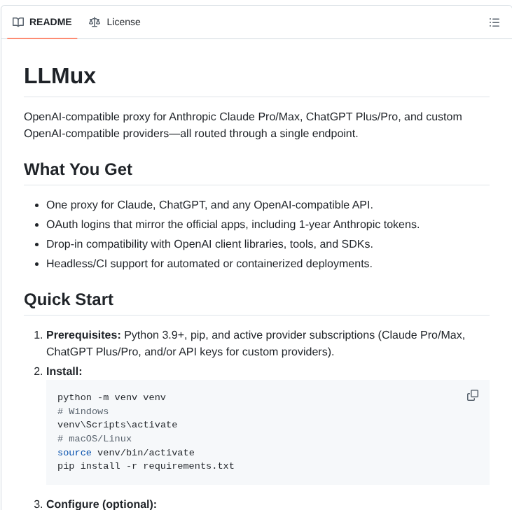 Pimzino Anthropic Claude Max Proxy screenshot