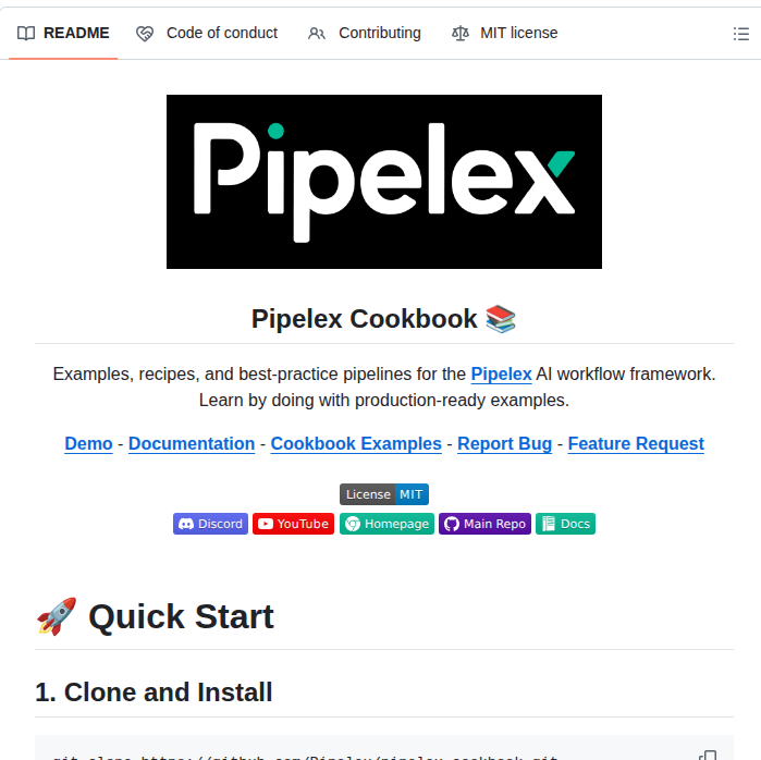 Pipelex Pipelex Cookbook screenshot