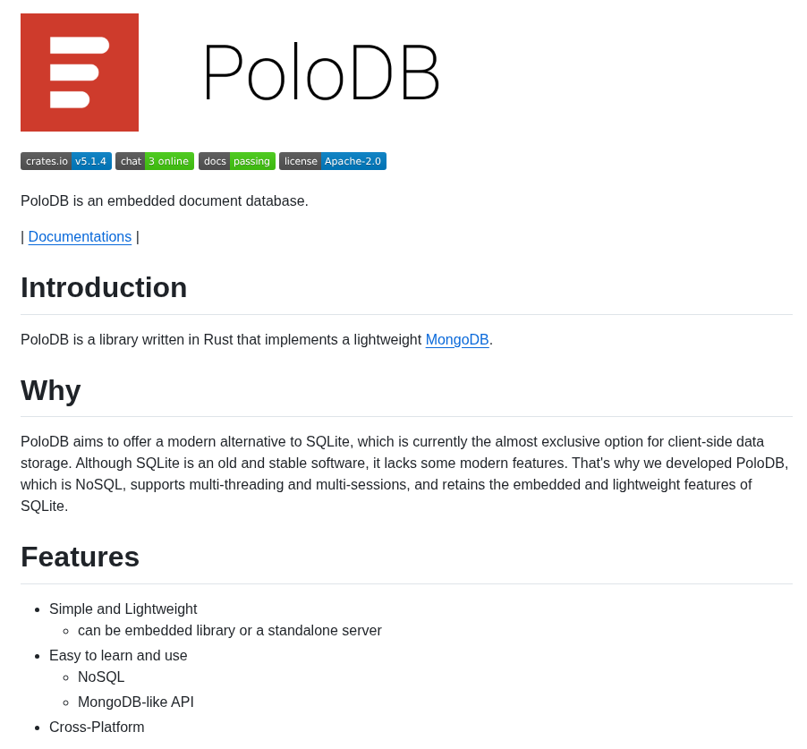 Polodb Polodb screenshot