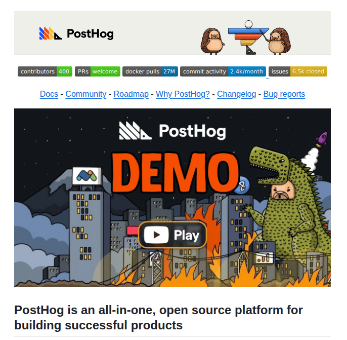 Posthog Posthog screenshot