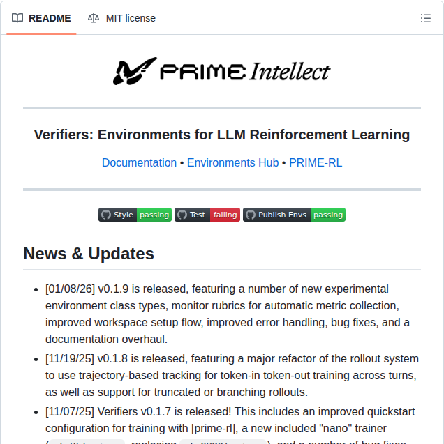 Primeintellect Ai Verifiers screenshot
