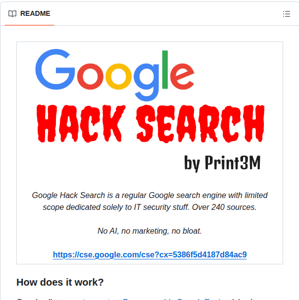 Print3m Google Hack Search screenshot