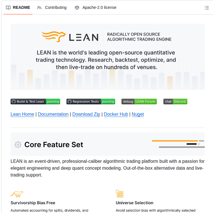Quantconnect Lean screenshot