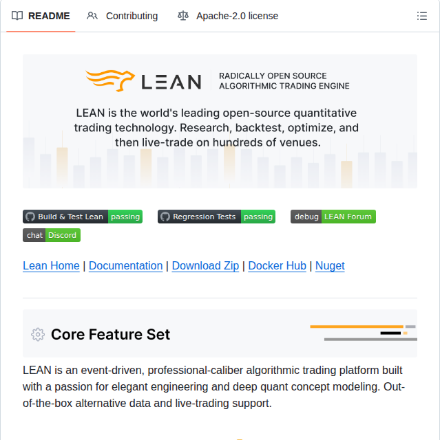 Quantconnect Lean screenshot