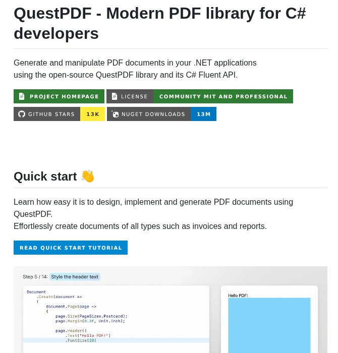 Questpdf Questpdf screenshot