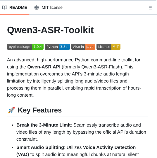 Qwenlm Qwen3 Asr Toolkit screenshot