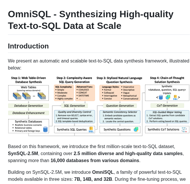 Ruckbreasoning Omnisql screenshot