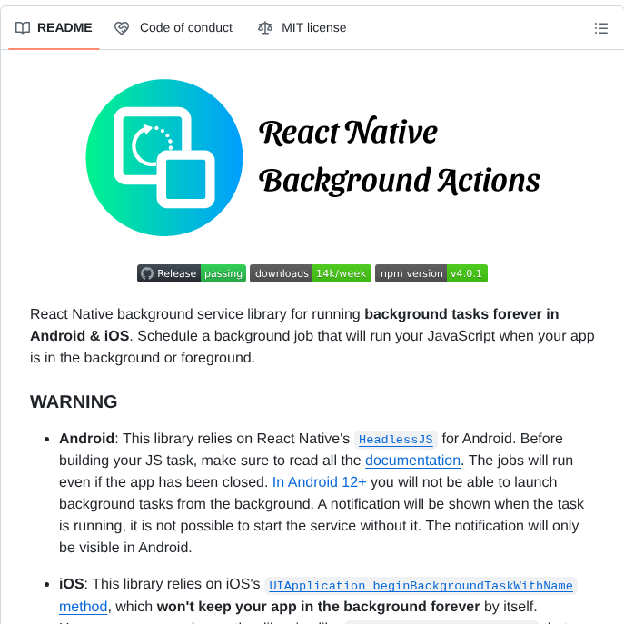 Rapsssito React Native Background Actions screenshot