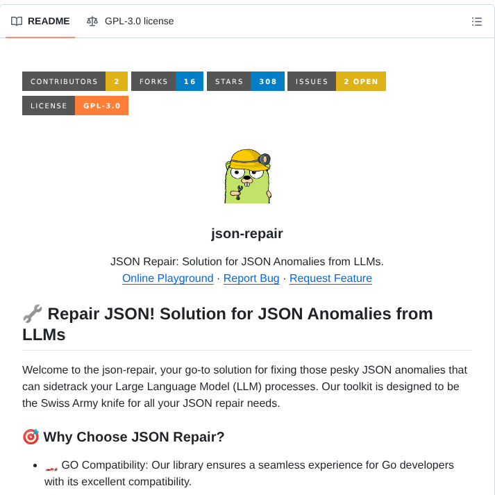 Realalexandreai Json Repair screenshot