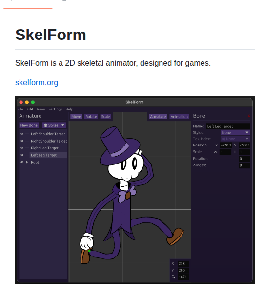 Retropaint Skelform screenshot