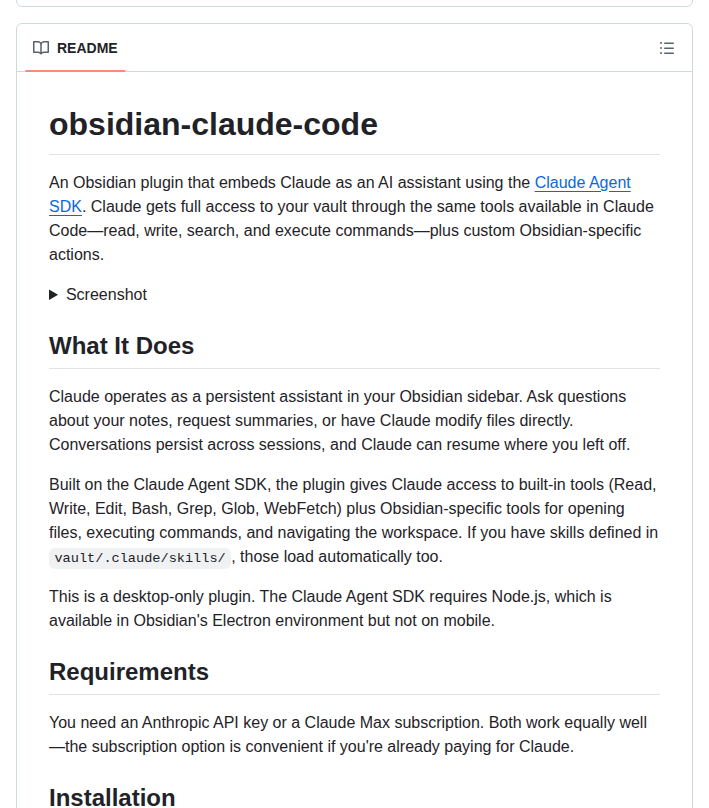 Roasbeef Obsidian Claude Code screenshot