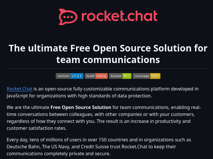 Rocketchat Rocket.chat screenshot