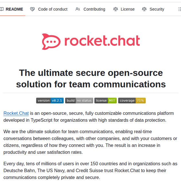 Rocketchat Rocket.chat screenshot