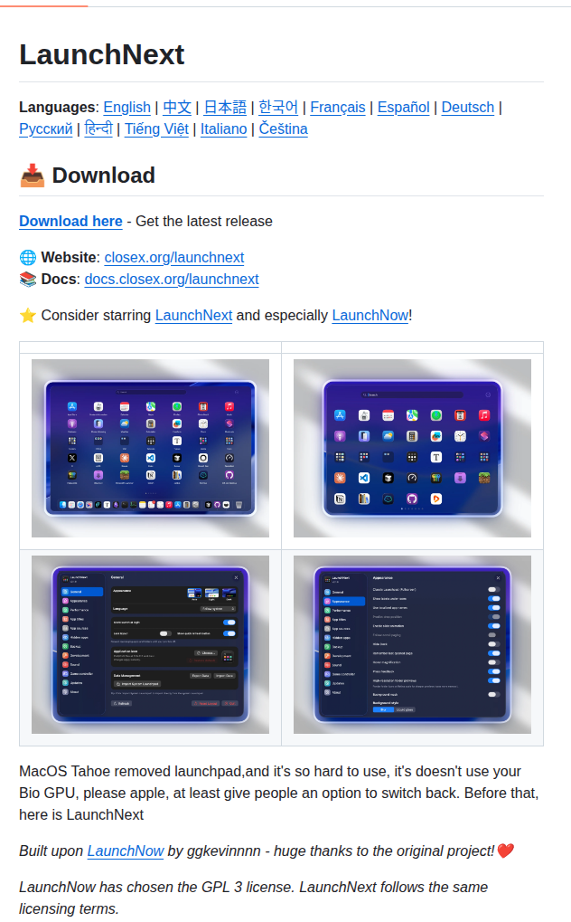 Roversx Launchnext screenshot