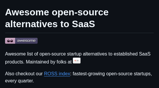 Runacapital Awesome Oss Alternatives screenshot
