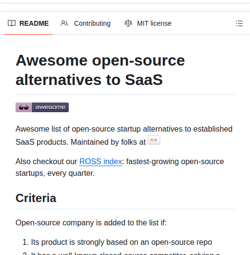 Runacapital Awesome Oss Alternatives screenshot