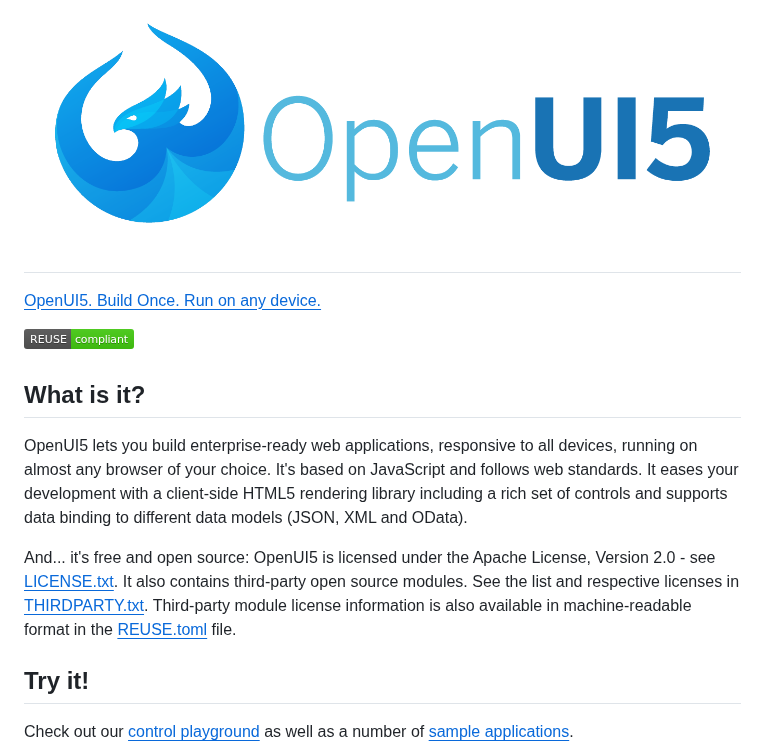 Sap Openui5 screenshot