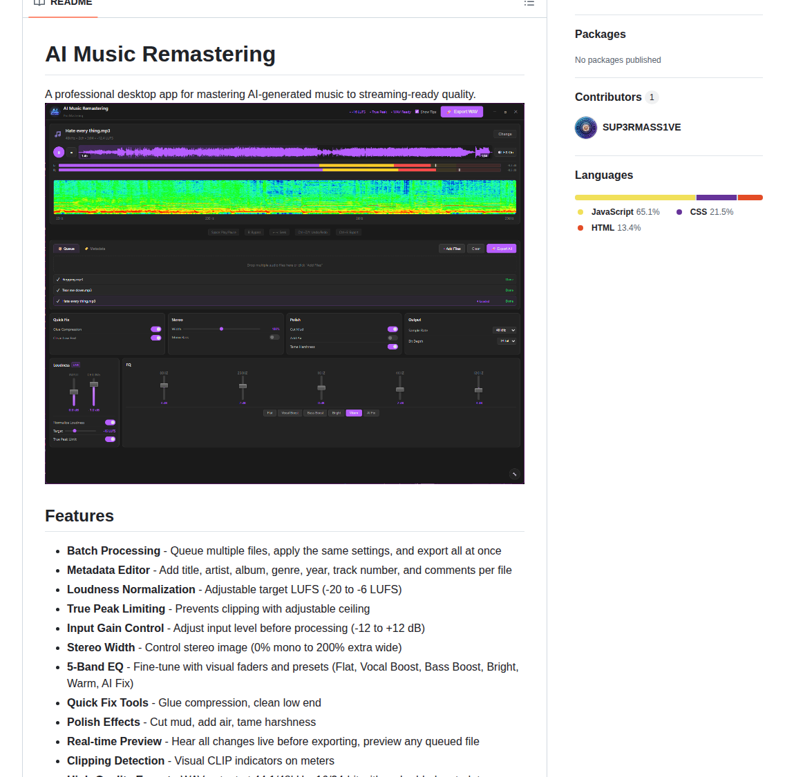 Sup3rmass1ve Suno Song Remaster screenshot